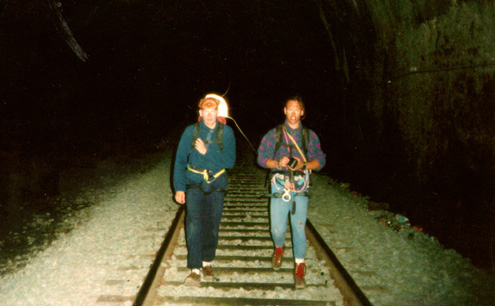 Mathias and David in one of the classic railway tunnels